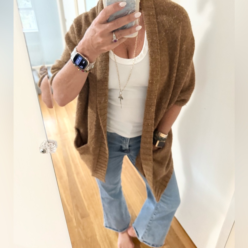 Vince Wool Speckled Cardigan Sweater